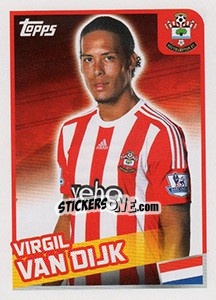 Sticker Virgil van Dijk - Premier League Inglese 2015-2016 n. 328 - Topps