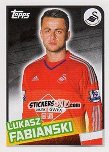 Figurina Lukasz Fabianski - Premier League Inglese 2015-2016 - Topps