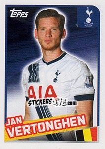 Sticker Jan Vertonghen - Premier League Inglese 2015-2016 - Topps