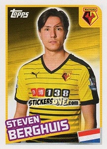Sticker Steven Berghuis - Premier League Inglese 2015-2016 - Topps
