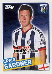 Figurina Craig Gardner - Premier League Inglese 2015-2016 - Topps