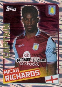 Figurina Micah Richards - Premier League Inglese 2015-2016 - Topps