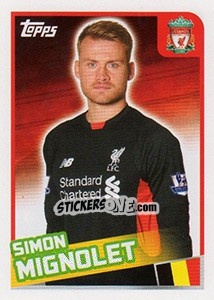 Sticker Simon Mignolet - Premier League Inglese 2015-2016 - Topps
