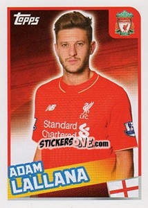 Sticker Adam Lallana - Premier League Inglese 2015-2016 n. 183 - Topps