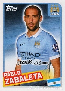 Sticker Pablo Zabaleta - Premier League Inglese 2015-2016 - Topps
