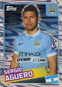 Sticker Sergio Aguero - Premier League Inglese 2015-2016 n. 210 - Topps