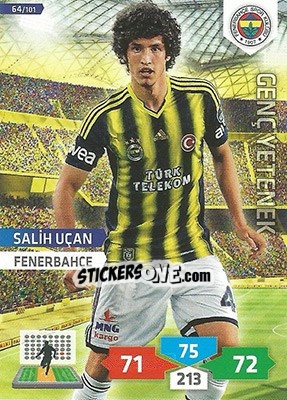 Sticker Salih Uçan - Turkey Süper Gol 2013-2014. Adrenalyn XL n. 64 - Panini