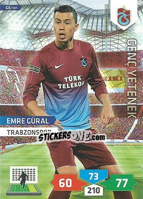 Sticker Emre Güral - Turkey Süper Gol 2013-2014. Adrenalyn XL n. 68 - Panini