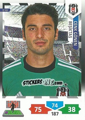 Sticker Cenk Gönen - Turkey Süper Gol 2013-2014. Adrenalyn XL n. 2 - Panini