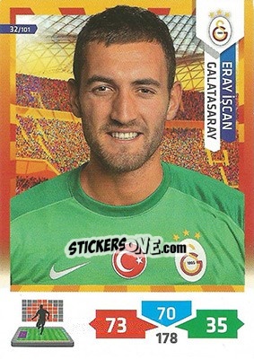 Sticker Eray Işcan - Turkey Süper Gol 2013-2014. Adrenalyn XL n. 32 - Panini