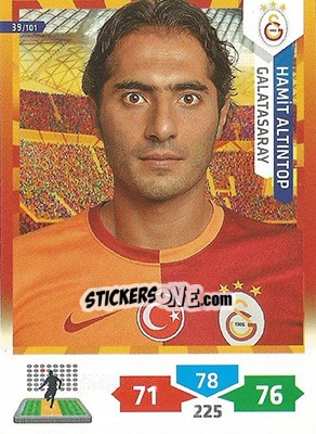 Sticker Hamit Altintop - Turkey Süper Gol 2013-2014. Adrenalyn XL n. 39 - Panini