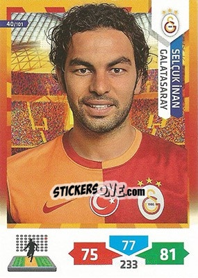 Sticker Selçuk Inan - Turkey Süper Gol 2013-2014. Adrenalyn XL n. 40 - Panini
