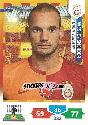 Sticker Wesley Sneijder - Turkey Süper Gol 2013-2014. Adrenalyn XL n. 41 - Panini
