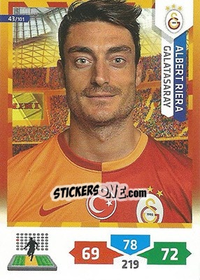Sticker Albert Riera - Turkey Süper Gol 2013-2014. Adrenalyn XL n. 43 - Panini