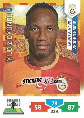 Sticker Didier Drogba - Turkey Süper Gol 2013-2014. Adrenalyn XL n. 45 - Panini