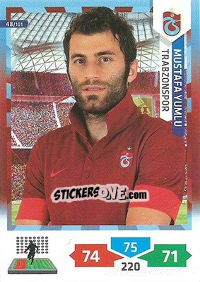 Sticker Mustafa Yumlu - Turkey Süper Gol 2013-2014. Adrenalyn XL n. 48 - Panini