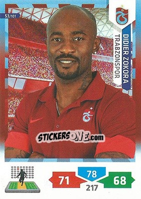 Sticker Didier Zokora - Turkey Süper Gol 2013-2014. Adrenalyn XL n. 53 - Panini