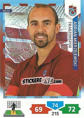 Sticker Adrian Mierzejewski - Turkey Süper Gol 2013-2014. Adrenalyn XL n. 58 - Panini