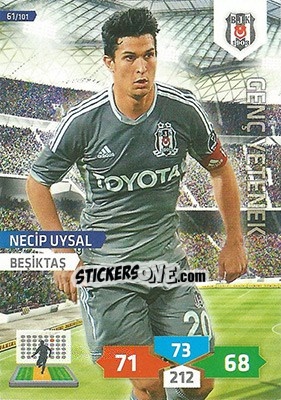 Sticker Necip Uysal - Turkey Süper Gol 2013-2014. Adrenalyn XL n. 61 - Panini