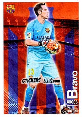 Sticker Claudio Bravo - Las Fichas Quiz De La Liga 2015-2016 n. 3 - Mundicromo