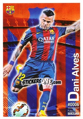 Sticker Dani Alves - Las Fichas Quiz De La Liga 2015-2016 n. 6 - Mundicromo