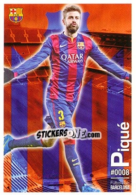 Sticker Piqué - Las Fichas Quiz De La Liga 2015-2016 n. 8 - Mundicromo