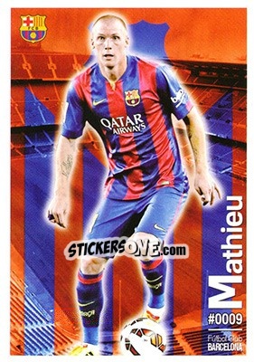 Sticker Jérémy Mathieu - Las Fichas Quiz De La Liga 2015-2016 - Mundicromo