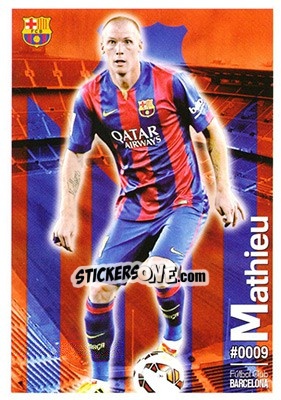 Sticker Jérémy Mathieu - Las Fichas Quiz De La Liga 2015-2016 n. 9 - Mundicromo