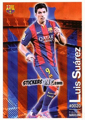 Sticker Luis Suárez - Las Fichas Quiz De La Liga 2015-2016 - Mundicromo