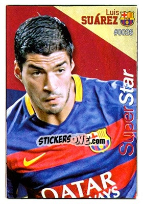 Sticker Luis Suárez - Las Fichas Quiz De La Liga 2015-2016 n. 26 - Mundicromo