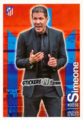 Sticker Diego Simeone - Las Fichas Quiz De La Liga 2015-2016 - Mundicromo
