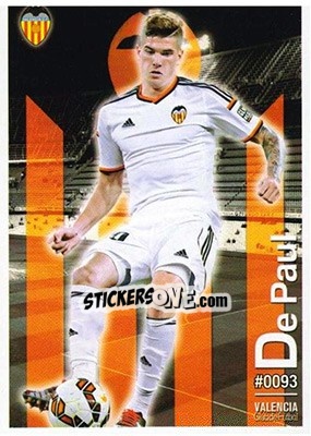 Sticker De Paul - Las Fichas Quiz De La Liga 2015-2016 n. 93 - Mundicromo