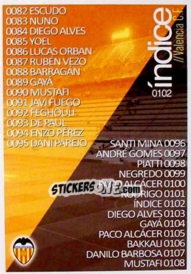Sticker Índice - Las Fichas Quiz De La Liga 2015-2016 n. 102 - Mundicromo