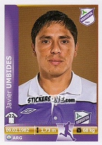 Sticker Javier Umbides - Spor Toto Süper Lig 2012-2013 n. 325 - Panini