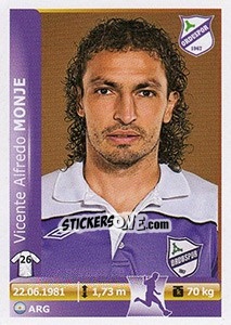 Cromo Vicente Alfredo Monje - Spor Toto Süper Lig 2012-2013 n. 326 - Panini