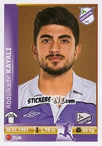 Sticker Abdulkadir Kayali - Spor Toto Süper Lig 2012-2013 n. 327 - Panini