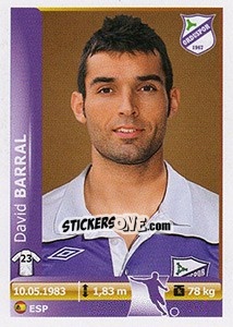 Sticker David Barral - Spor Toto Süper Lig 2012-2013 n. 330 - Panini
