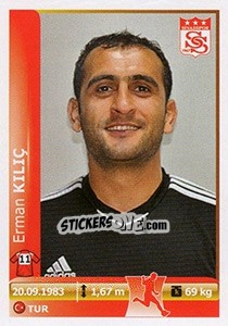 Sticker Erman Kilic - Spor Toto Süper Lig 2012-2013 n. 368 - Panini