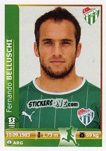 Sticker Fernando Belluschi - Spor Toto Süper Lig 2012-2013 - Panini