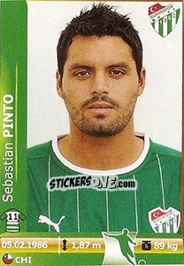 Cromo Sebastian Pinto - Spor Toto Süper Lig 2012-2013 - Panini