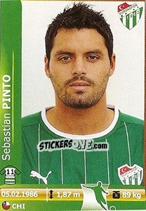 Figurina Sebastian Pinto - Spor Toto Süper Lig 2012-2013 n. 68 - Panini