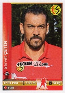 Sticker Servet Cetin - Spor Toto Süper Lig 2012-2013 n. 76 - Panini