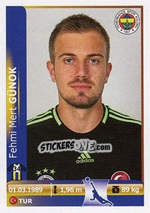 Sticker Fehmi Mert Gunok - Spor Toto Süper Lig 2012-2013 n. 94 - Panini