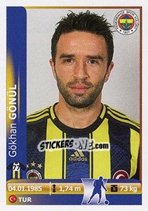 Sticker Gokhan Gonul - Spor Toto Süper Lig 2012-2013 n. 95 - Panini