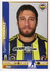 Sticker Egemen Korkmaz - Spor Toto Süper Lig 2012-2013 - Panini