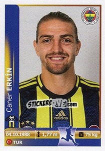 Sticker Caner Erkin - Spor Toto Süper Lig 2012-2013 - Panini