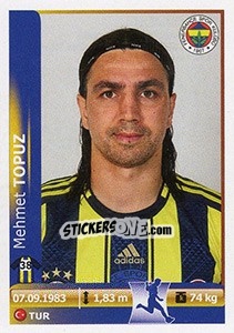 Sticker Mehmet Topuz - Spor Toto Süper Lig 2012-2013 n. 104 - Panini