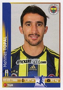 Sticker Mehmet Topal - Spor Toto Süper Lig 2012-2013 n. 105 - Panini