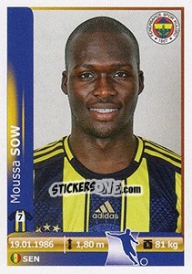 Sticker Moussa Sow - Spor Toto Süper Lig 2012-2013 - Panini