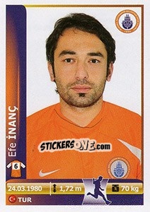 Sticker Efe Inanc - Spor Toto Süper Lig 2012-2013 n. 193 - Panini